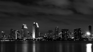 San Diego Skyline in Black and Gray